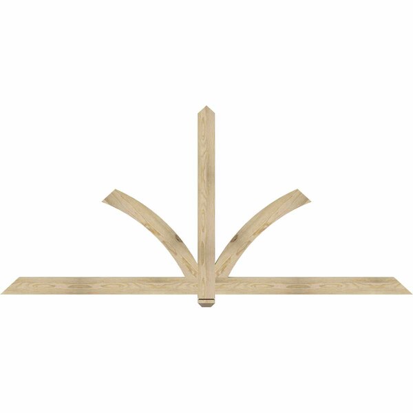 Ekena Millwork Redmond Rough Sawn Timber Gable Bracket, Douglas Fir, 96"W x 44"H x 2"D x 4"F, 11/12 Pitch GBW096X44X0204RED00RDF - main